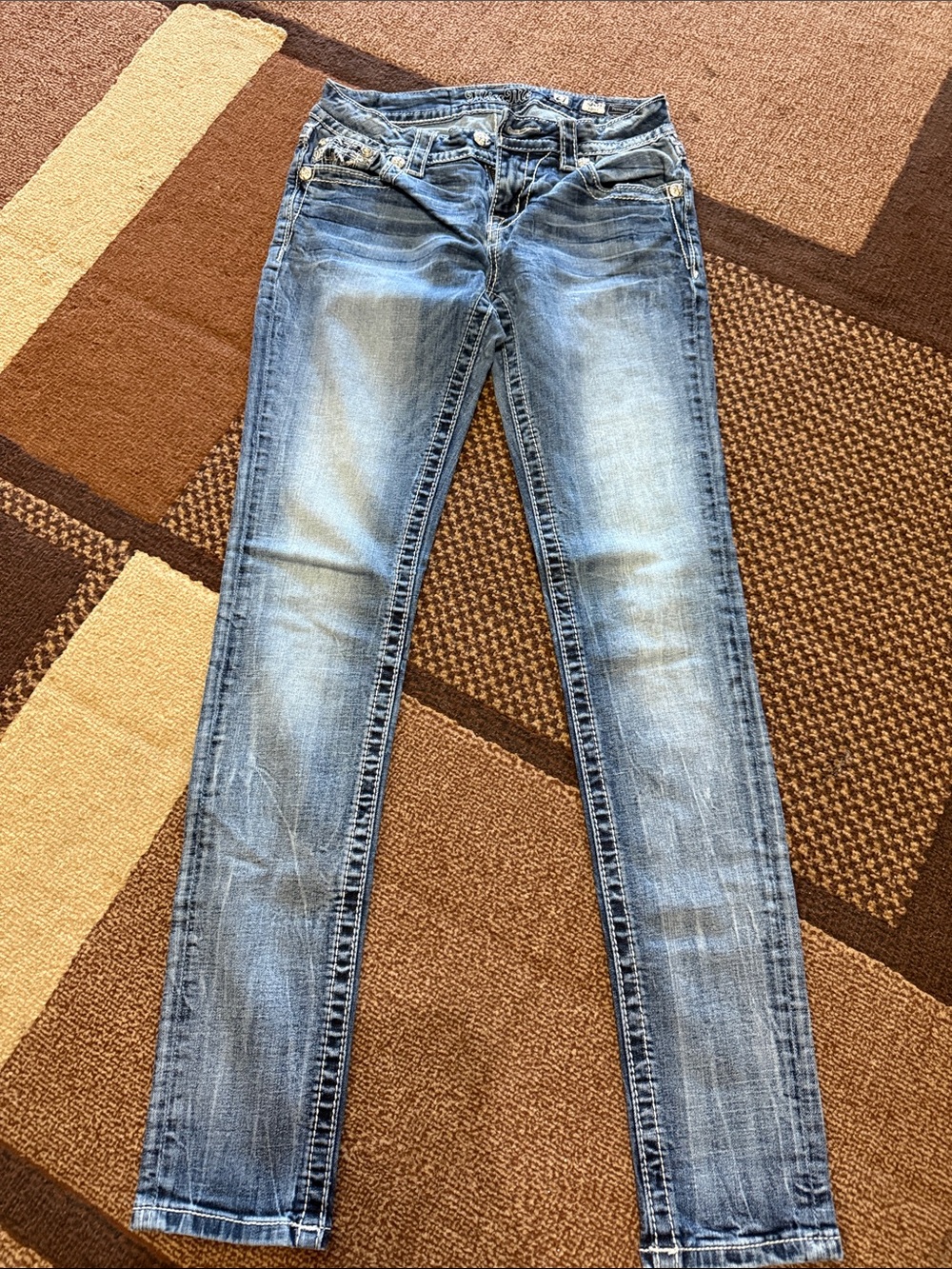 Miss Me Light Faded Blue Skinny Jeans